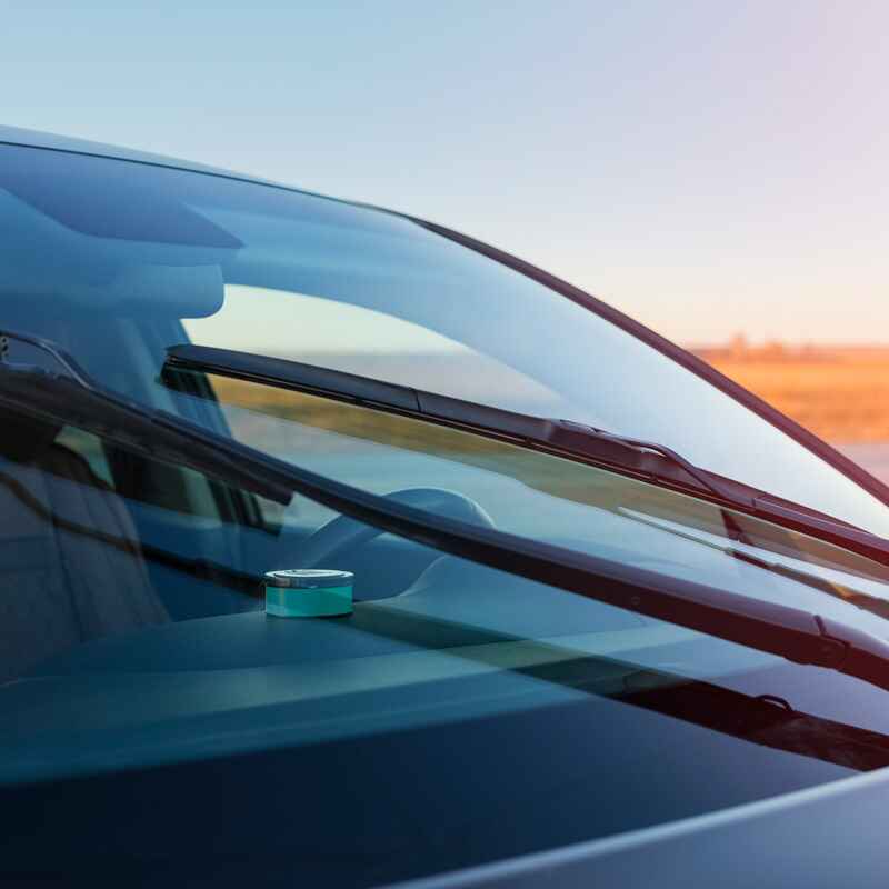 Close-up of a car windshield in Burnaby, BC.
